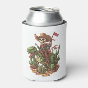 Enfriador De Latas Jurassic Cowboy Skull � divertida Dino Rodeo