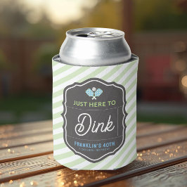 Enfriador De Latas Just Here To Dink Green Stripe Pickleball 