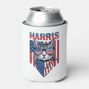 Enfriador De Latas Kamala Harris para Presidente 2024 Gato Divertido 