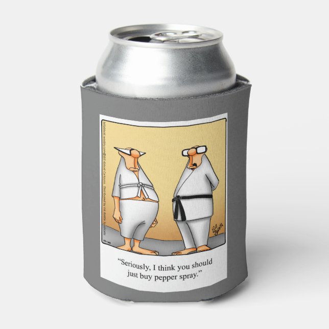 Enfriador De Latas Karate Black Belt Humor Refrigerador de bebidas (Lata Anverso)