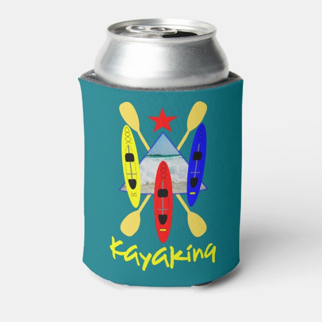 Enfriador De Latas Kayak Deportes Acuáticos Tema Gráfico (Reverso de la lata)