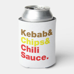 Enfriador De Latas Kebab, Chips y Salsa de Chili.