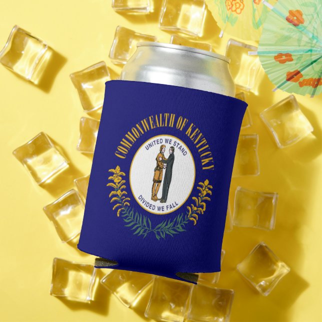 Enfriador De Latas Kentucky: Commonwealth Bluegrass Bandera del estad (Verano in situ)