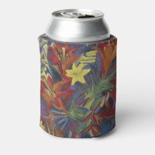 Enfriador De Latas Kirchner Lirios Naranjas Vibrantes Expressionistas