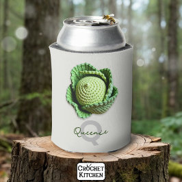 Enfriador De Latas Kitschy Nombra moderna Jardín Crochet Cabbage Nomb