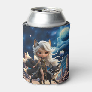 Enfriador De Latas Kitsune Celestial – Guardián de las Cuatro Colas.