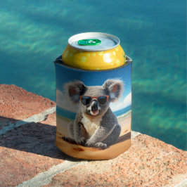 Enfriador De Latas Koala en una playa de arena