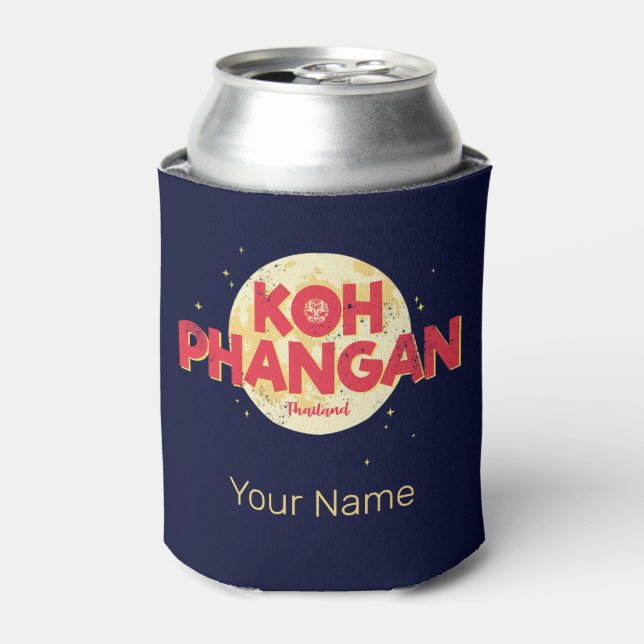Enfriador De Latas Koh Phangan con la isla de la cosecha lunar Tailan (Lata Anverso)