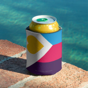 Enfriador De Latas La bandera del orgullo poliamoroso tricolor de Sli