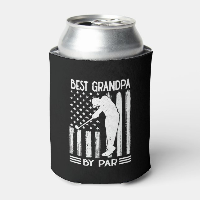 Enfriador De Latas La bandera estadounidense mejor abuelo por favor (Lata Anverso)