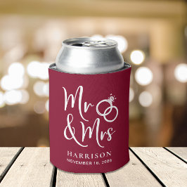Enfriador De Latas La boda favorece al señor y a la señora Borgundy