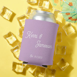 Enfriador De Latas La boda favorece el guión Minimalista de Lilac
