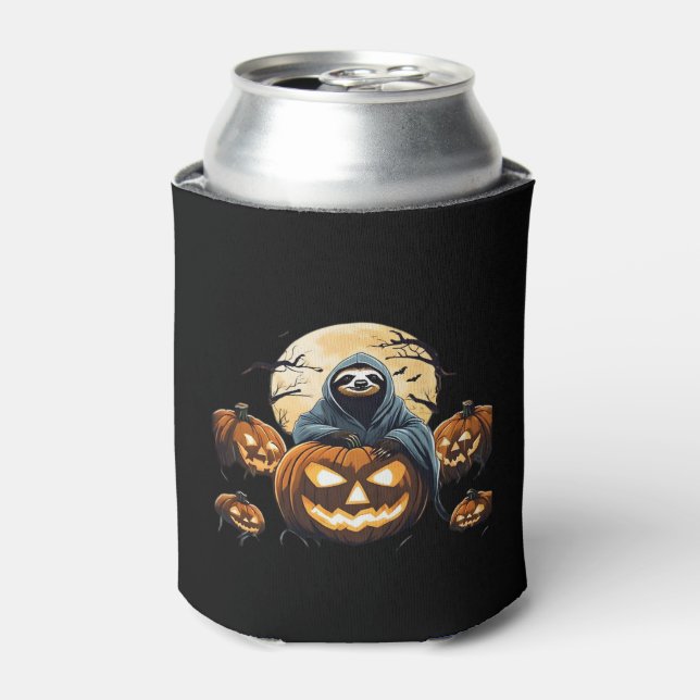Enfriador De Latas La camiseta clásica de Ghostly Sloth a medianoche (Lata Anverso)