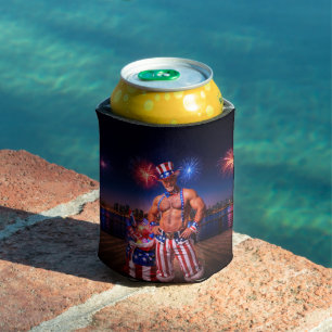 Enfriador De Latas La celebración del cuatro de julio de SlipperyJoe'