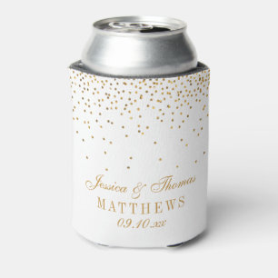 Enfriador De Latas La colección de Bodas Glam Gold Confetti
