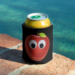 Enfriador De Latas La divertida Manzana Roja con los ojos en Google