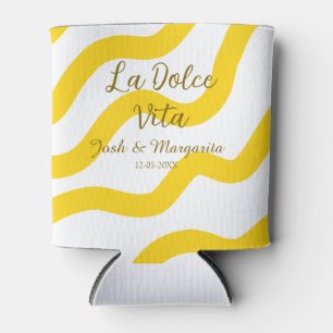 Enfriador De Latas La Dolce Vita pareja de bodas amarillos Nombre fec