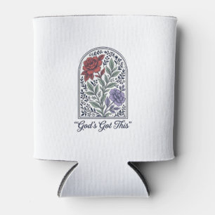 Enfriador De Latas La Fe Floral Vintage de Dios Tiene Esto