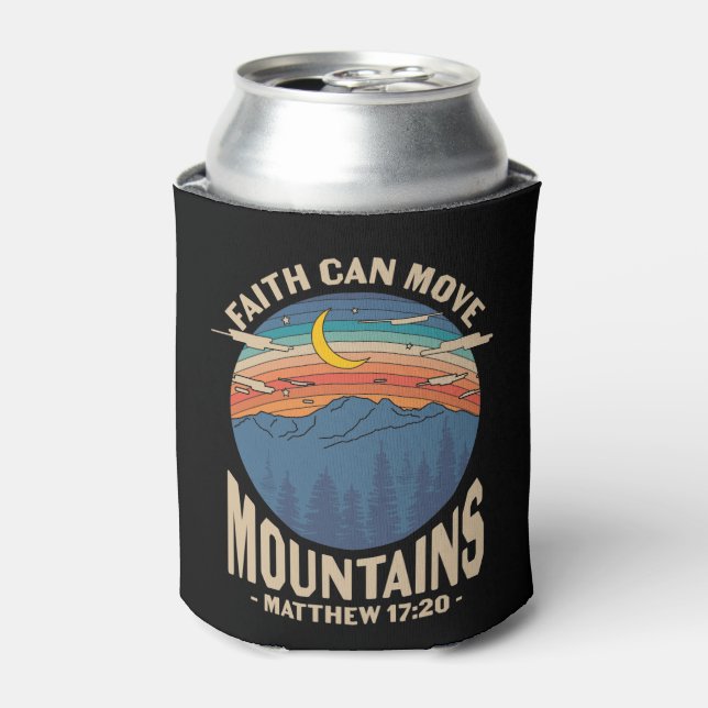Enfriador De Latas La fe puede mover montañas cristianas (Lata Anverso)