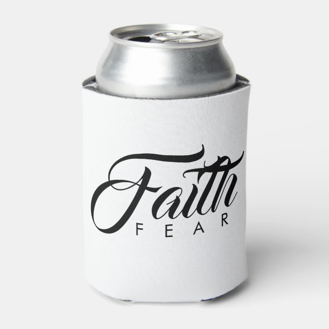 Enfriador De Latas La fe sobre el miedo blanco (Lata Anverso)