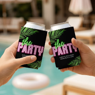 Enfriador De Latas La Fiesta Verde y Rosa Tropical Bach
