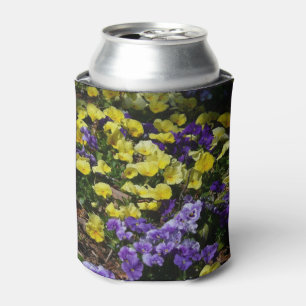 Enfriador De Latas La ladera de los Pansies morado y amarillo