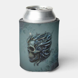 Enfriador De Latas La llama de la vida: un diseño de cráneo.