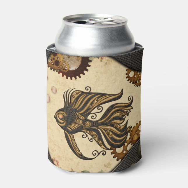 Enfriador De Latas La maravilla mecánica del pez vapor del océano. (Lata Anverso)