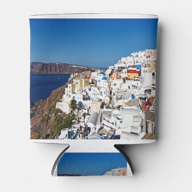 Enfriador De Latas La maravillosa Oia en Santorini, Grecia (Anverso)