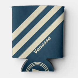 Enfriador De Latas La Marina Retro finge tres franjas con nombre