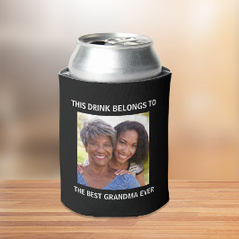Enfriador De Latas La mejor abuela jamás personalizada foto en negro