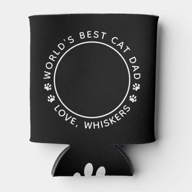 Enfriador De Latas La mejor foto Mascota personalizada de papá Gato d (Anverso)