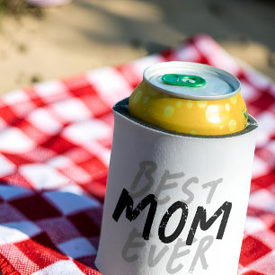 Enfriador De Latas La Mejor Mamá del Mundo Moderno Grunge Negro y Gri