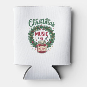 Enfriador De Latas La música de Navidad es un jarrón de piña de Navid
