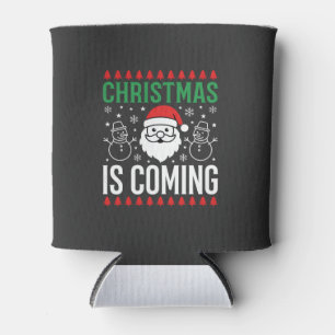 Enfriador De Latas La Navidad Está Llegando Santa Muñeco de Nieve