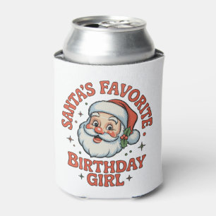 Enfriador De Latas La niña favorita de Santa en su cumpleaños Navidad