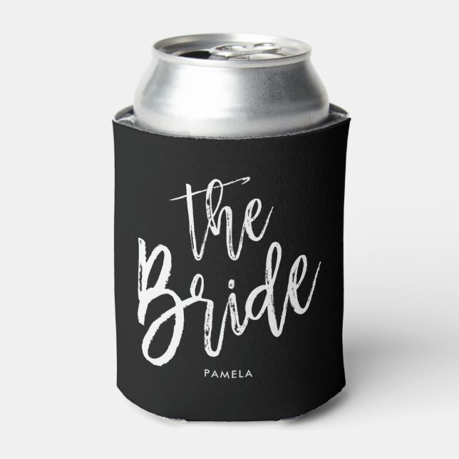 Enfriador De Latas La novia | Boda personalizada con estilo de script (Lata Anverso)