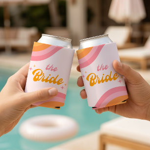 Enfriador De Latas La novia Groovy Rosa y Naranja