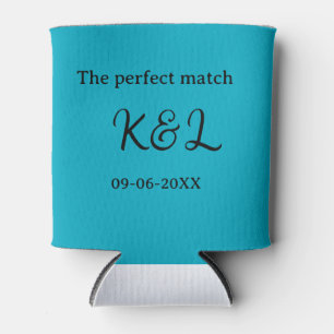 Enfriador De Latas la pareja perfecta nombre letra fecha azul sim