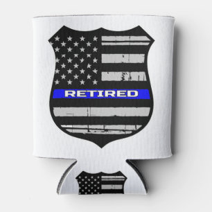 Enfriador De Latas La policía Badge Blue Line jubilado