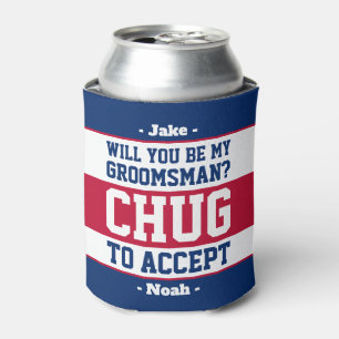 Enfriador De Latas La propuesta de Groomsman de Chug para aceptar el 