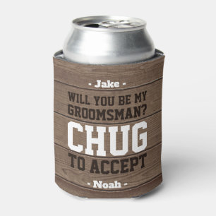 Enfriador De Latas La propuesta groomsman de Chug para aceptar la fal