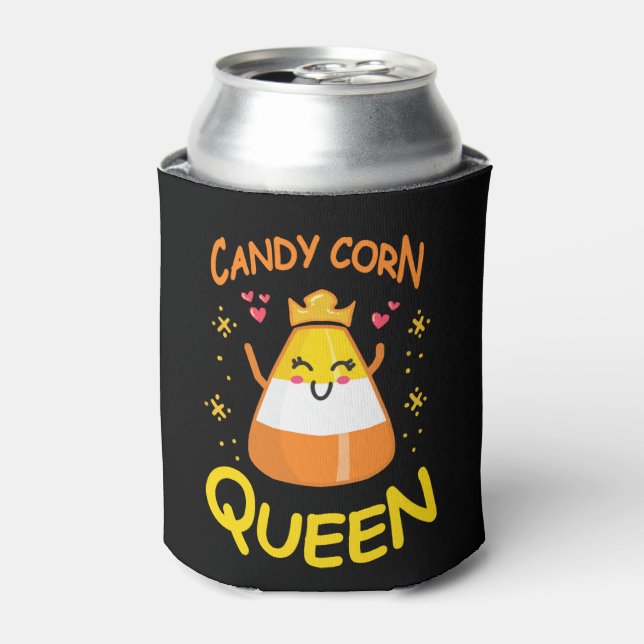 Enfriador De Latas La reina de maíz dulce se dividió en Halloween Kaw (Lata Anverso)