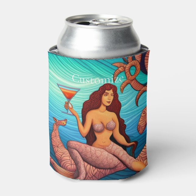 Enfriador De Latas La Sirenita de Martini Thunder_Cove de pelo largo (Lata Anverso)