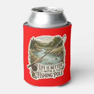 ENFRIADOR DE LATAS LA VIDA ES MEJOR CON UNA CAÑA DE PESCAR