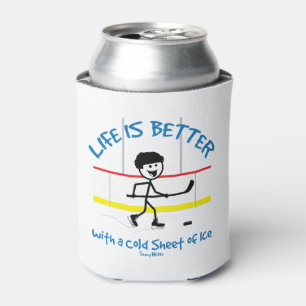 Enfriador De Latas La vida es mejor con una hoja fría del hielo