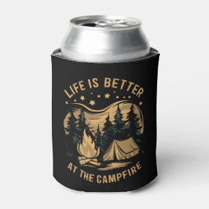 Enfriador De Latas La vida es mejor en el campamento de Campfire Camp