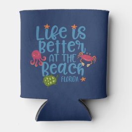 Enfriador De Latas La vida es mejor en el recuerdo de Beach Florida