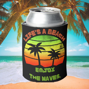 Enfriador De Latas La vida es una playa, disfruta las olas   Tranquil