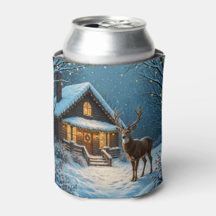 Enfriador De Latas La visita de Navidad nevada de Big Buck